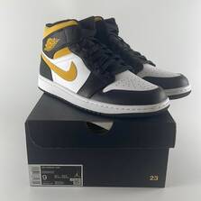 Nike Air Jordan 1 Mid, Gul/Svart, EUR 42.5